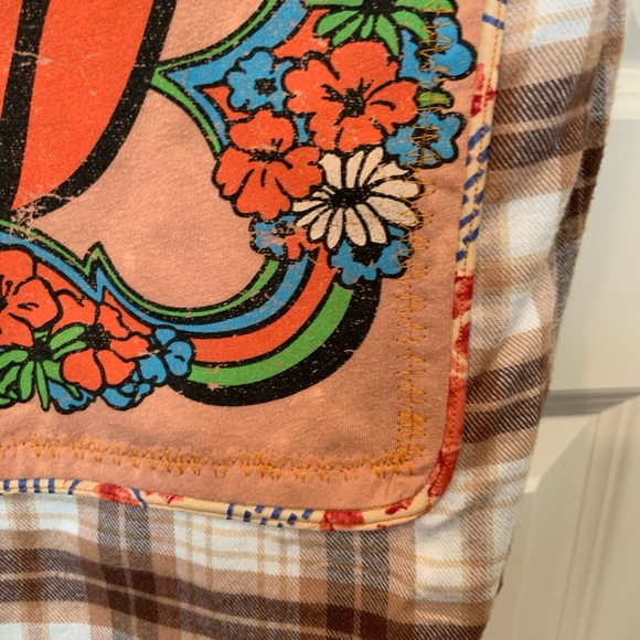 Women’s Custom Rolling Stones Plaid Flannel Hoodie Band Shirt Sz S - Picture 2 of 7